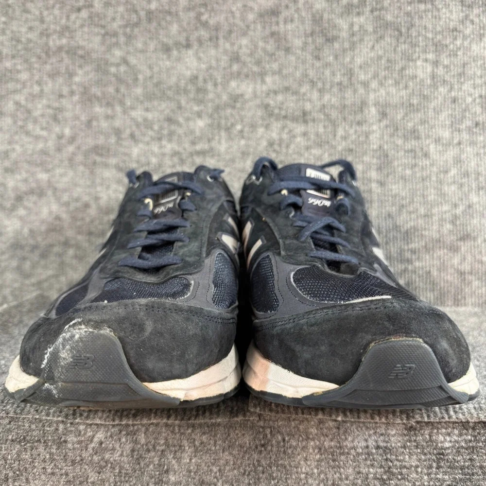 New Balance 990v4 Navy Blue Suede Mesh Made in USA Running Shoes M990NV4 Sz 15